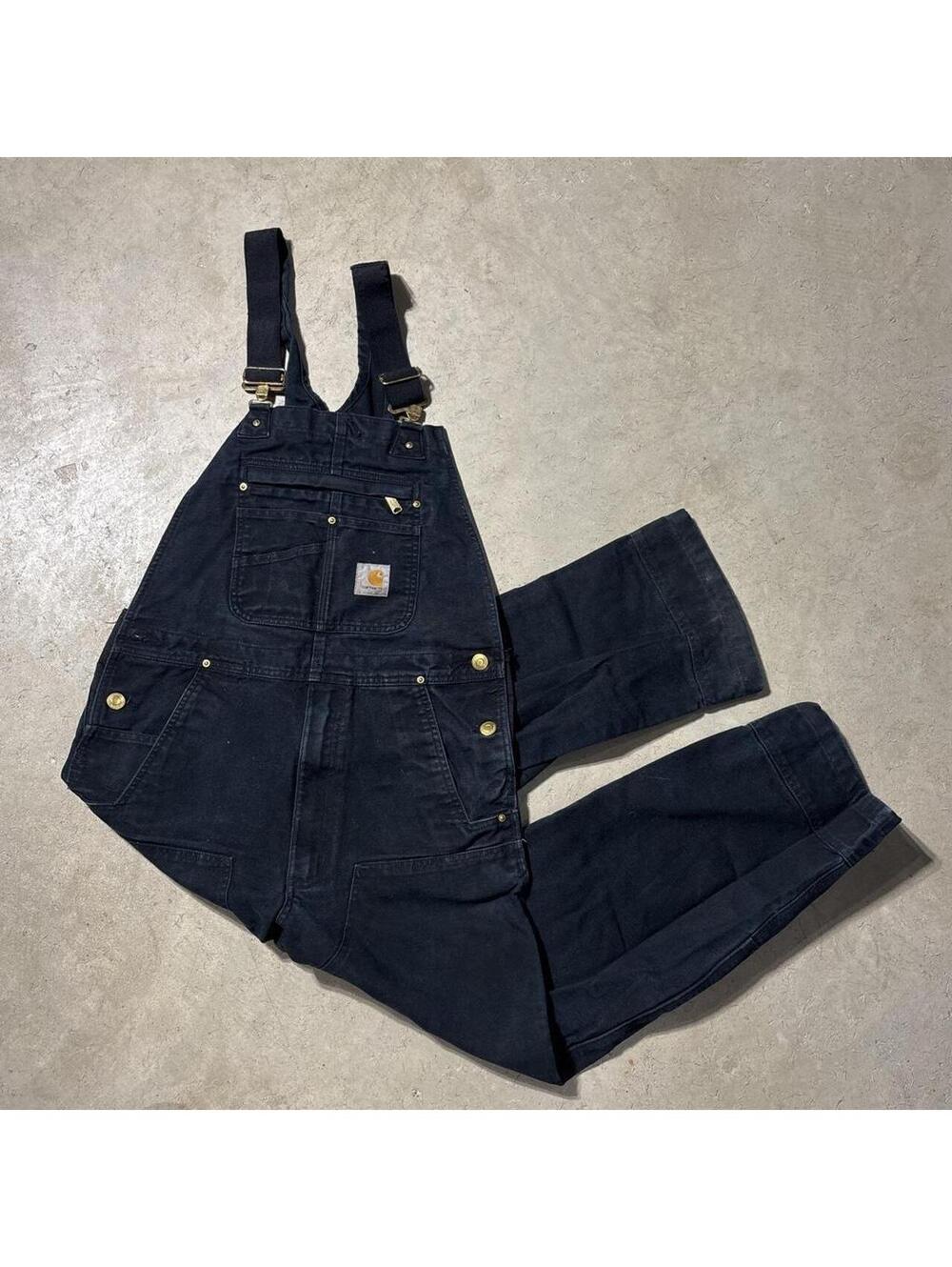 Vintage Y2K Carhartt R01-M Black Duck Bib Overalls Mens 32x30 Workwear